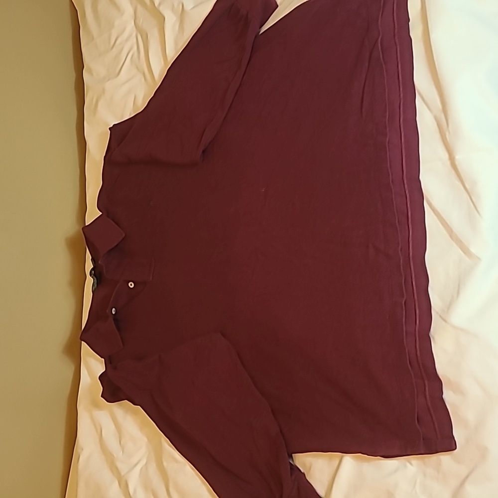 Polo Ralph Lauren Burgundy Deep Wine Long Sleeve Polo Shirt Sz XXL Men
